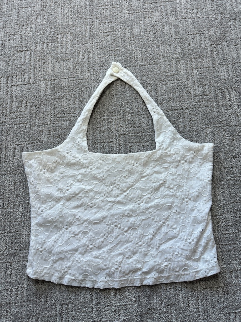 Jessica Sport Lace Halter Crop Top – Made in Canada (Tagged 16, Fits S/M) - Picture 2 of 8